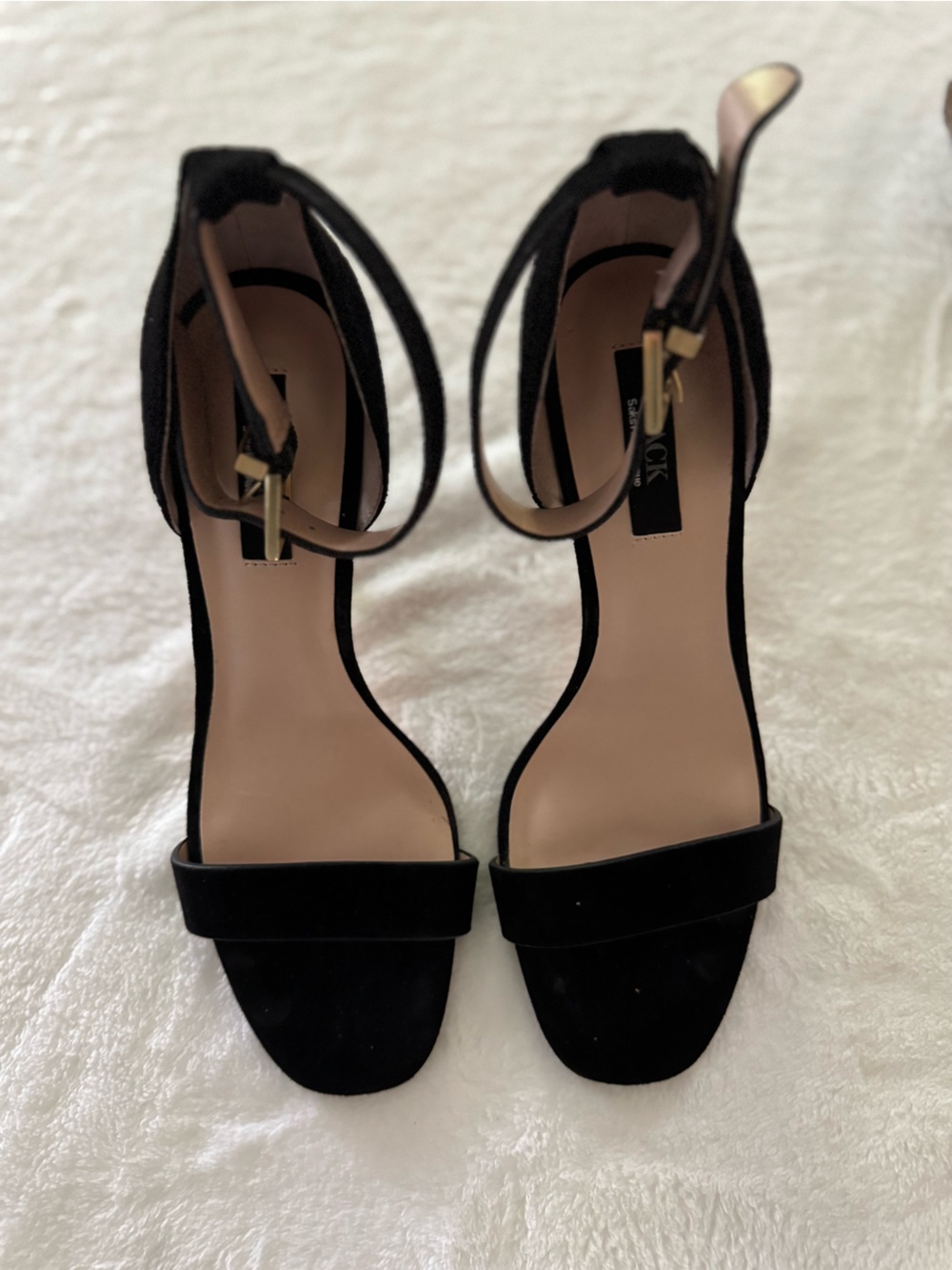 SAKs Fifth Avenue Slingback heels, Classic Black Ankle-Strap Women's Heels
